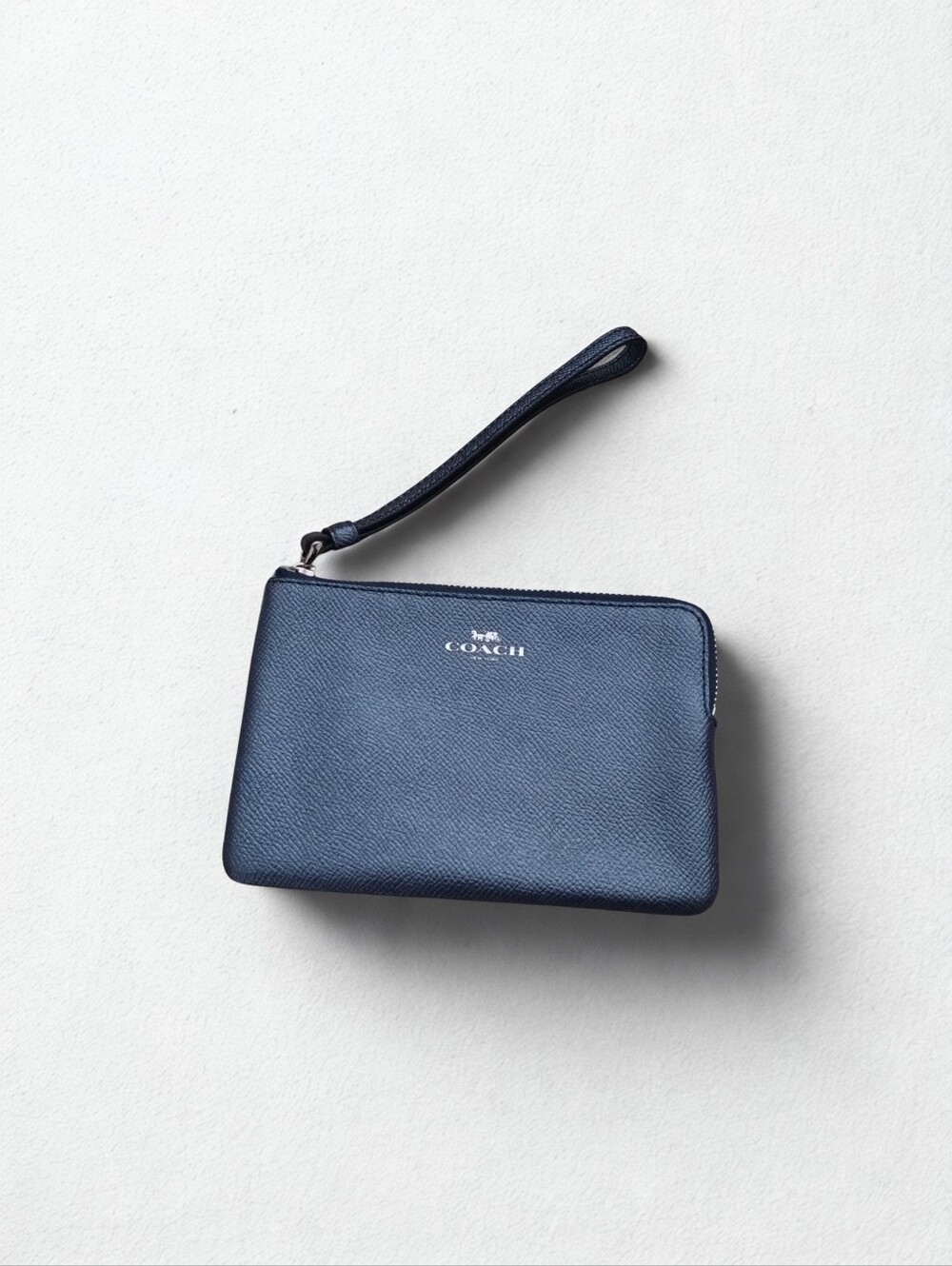 Coach Metallic Blue Wristlet New With Tags